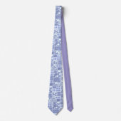 Crazy Quilt Blauwe Gingham Bloemmotief Stropdas (Voorkant)