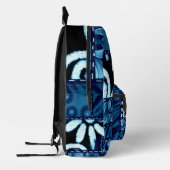 Crazy Quilt Blue Floral Gingham Pattern Abstract Bedrukte Rugzak (Links)