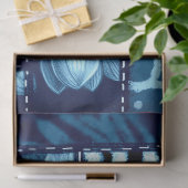 Crazy Quilt Blue Floral Pattern Decoupage Tissuepapier (Geschenk)