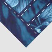 Crazy Quilt Blue Floral Pattern Decoupage Tissuepapier (Detail)