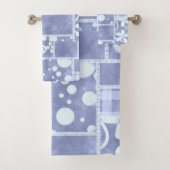 Crazy Quilt Blue Gingham Floral Pattern Bad Handdoek (Insitu)