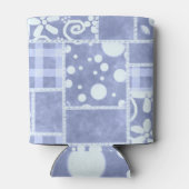 Crazy Quilt Blue Gingham Floral Pattern Blikjeskoeler (Achterkant)