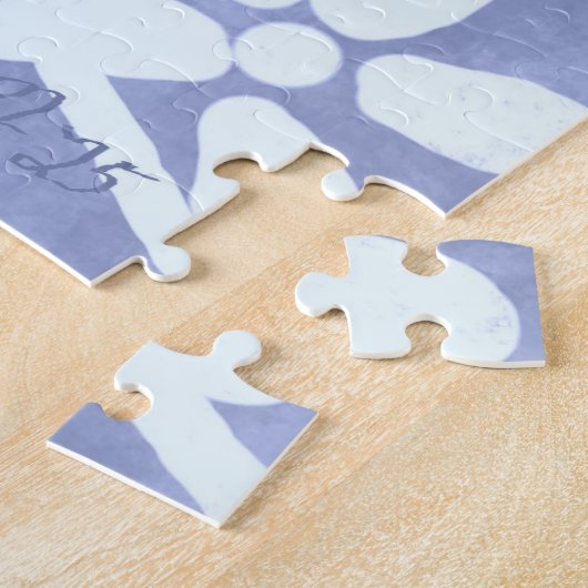 Crazy Quilt Blue Gingham Floral Pattern Legpuzzel (Zijkant)