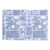 Crazy Quilt Blue Gingham Floral Personalized  Kussensloop (Achterkant)
