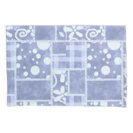 Crazy Quilt Blue Gingham Floral Personalized  Kussensloop