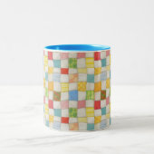 CRAZY QUILT Blue Two-Tone Mok (Center)