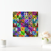 Crazy Quilt Clock Vierkante Klok (Huis)