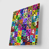 Crazy Quilt Clock Vierkante Klok (Hoek)