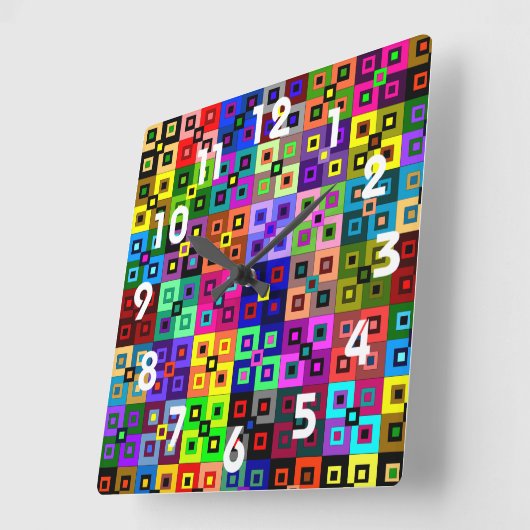Crazy Quilt Clock Vierkante Klok (Hoek)