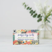 Crazy Quilt Custom Visitekaartje (Staand voorkant)