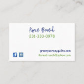 Crazy Quilt Custom Visitekaartje (Achterkant)