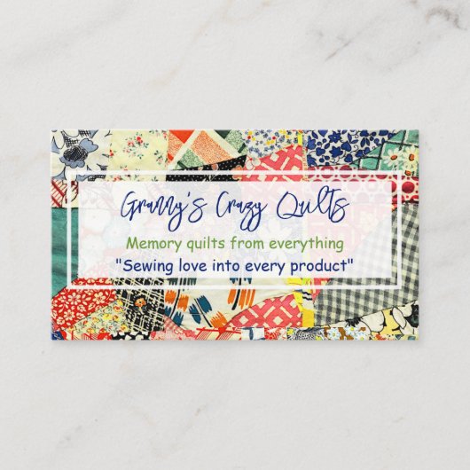 Crazy Quilt Custom Visitekaartje (Voorkant)