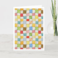CRAZY QUILT Dank u kaart / wit