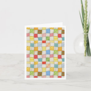 CRAZY QUILT Dankbetuigingskaart / Wit Bedankkaart