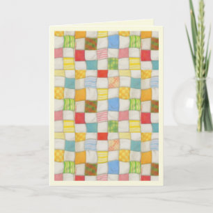 CRAZY QUILT Dankkaart / Crème Bedankkaart