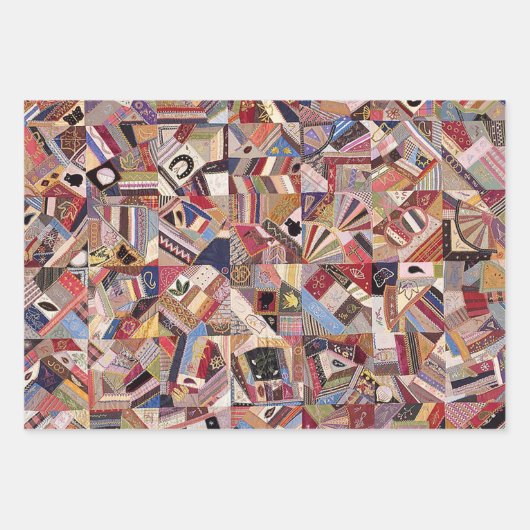 Crazy quilt design inpakpapier vel (Voorkant 2)