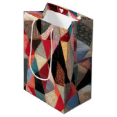 Crazy Quilt Design Medium Cadeauzakje (Voorkant Gekanteld)