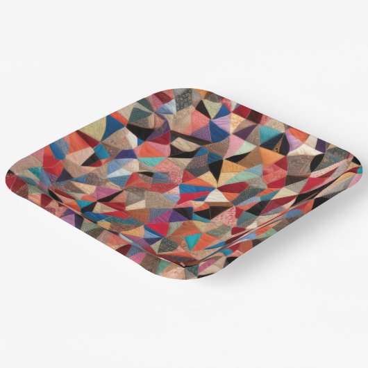 Crazy Quilt Design Papieren Bordje (Gebogen)