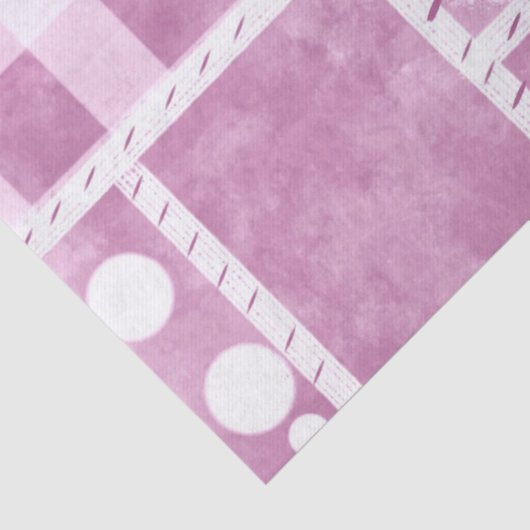 Crazy Quilt Dusty Pink Floral Pattern Decoupage Tissuepapier (Detail)