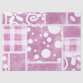 Crazy Quilt Dusty Pink Floral Pattern Decoupage Tissuepapier
