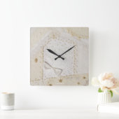 Crazy Quilt Embroidery Design Wall Clock Vierkante Klok (Huis)