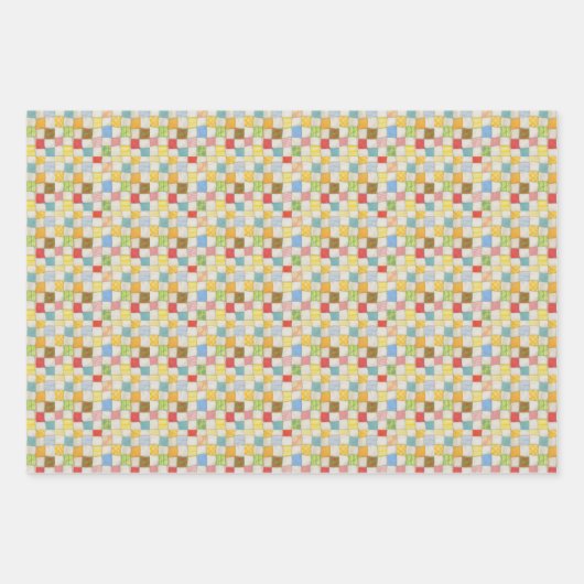 CRAZY QUILT Flat Sheet wrapping papier Inpakpapier Vel (Voorkant 3)