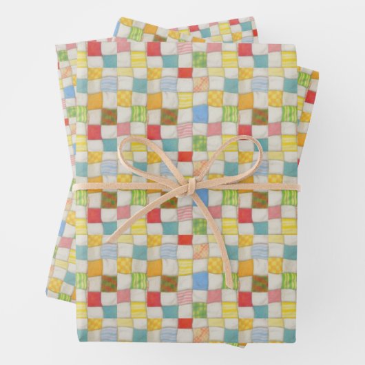 CRAZY QUILT Flat Sheet wrapping papier Inpakpapier Vel (In situ)