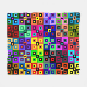 Crazy Quilt Fleece Blanket Deken