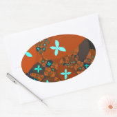 Crazy Quilt - FRACTAL ABSTRACT ONTWERP Ovale Sticker (Envelop)