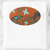 Crazy Quilt - FRACTAL ABSTRACT ONTWERP Ovale Sticker (Tas)