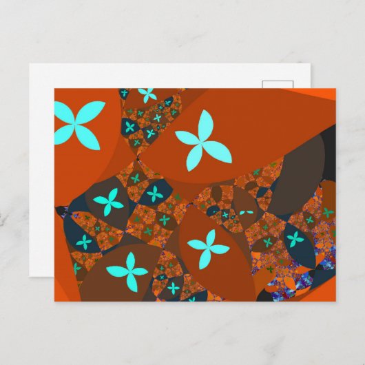 Crazy Quilt - FRACTAL ABSTRACT ONTWERP Uitnodiging Briefkaart (Voorkant / Achterkant)