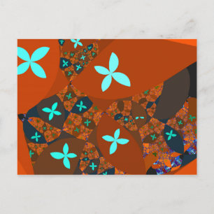 Crazy Quilt - FRACTALE ABSTRACTE VORMGEVING Uitnodiging Briefkaart