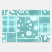 Crazy Quilt Gingham Floral Pattern Decoupage Inpakpapier Vel (Voorkant 2)
