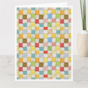 CRAZY QUILT Grote bedankkaart / Wit