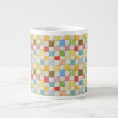 CRAZY QUILT Grote mok + tekst / Blauw (Voorkant)