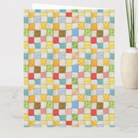 CRAZY QUILT Grote Verjaardag Kaart (Achterkant)