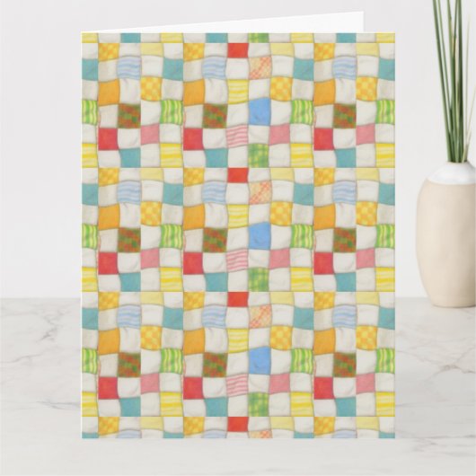 CRAZY QUILT Grote Verjaardag Kaart (Voorkant)