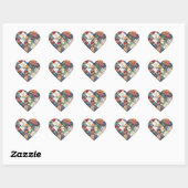 Crazy Quilt Heart Design Hart Sticker (Vel)