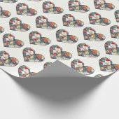 Crazy Quilt Heart Design On White Cadeaupapier (Hoek)