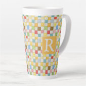 CRAZY QUILT Hoge Latte Mok + Tekst / Goud (Rechterhoek)