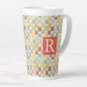 CRAZY QUILT Hoge Latte Mok + Tekst / Rood (Rechterhoek)