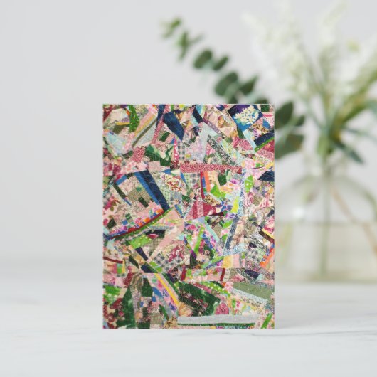 Crazy Quilt in Spring Colors Briefkaart (Staand voorkant)