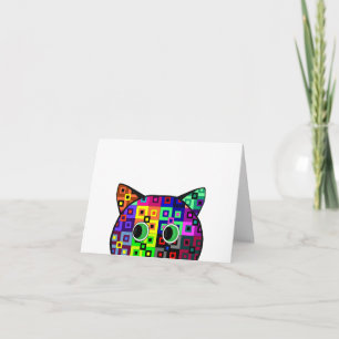 Crazy Quilt Kat Feestdagen Kaart