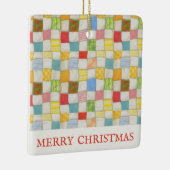 CRAZY QUILT Keramisch Vierkant Ornament + Tekst (Rechts)