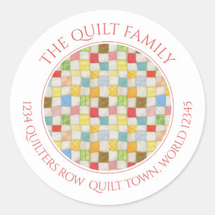 CRAZY QUILT Kleine Ronde Adres Envelop Afdichtinge Sticker