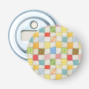 CRAZY QUILT Knop Flesopener Button Flesopener