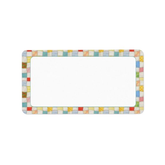 CRAZY QUILT-labels van 1,25 x 2,375 inch Etiket (Voorkant)