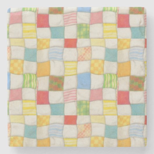 CRAZY QUILT Marmeren Stenen Onderzetter (Voorkant)