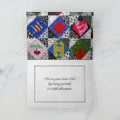 Crazy Quilt met Needle Birthday Kaart (Binnen)