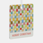 CRAZY QUILT Metal Square Ornament + Tekst (Voorkant Rechts)